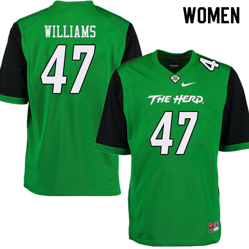 Women #47 Tanner Williams Marshall Thundering Herd College Football Jerseys Sale-Green